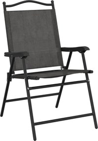 vidaXL Πτυσσόμενες καρέκλες 4 τεμ. Melange Grey Steel και Textilene