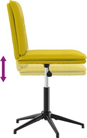 vidaXL Καρέκλα Τραπεζαρίας Κίτρινη Βελούδινη