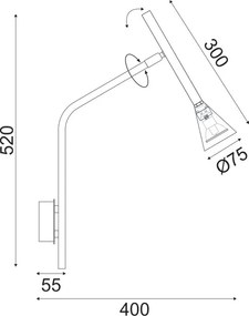 Απλίκα Τοίχου Aca Clouzot YL22801WBK Black