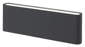 Απλίκα Τοίχου Ορθογώνια Πλακέ 28L 2x12w 3000K Αλουμινίου ΦOS_ME-17-00674-19-Ανθρακί 17-00674-19