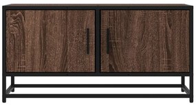 vidaXL Έπιπλο Τηλεόρασης Καφέ Δρυς 80x34,5x40εκ Επεξ. Ξύλο/Μέταλλο