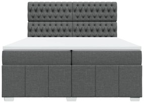 ΚΡΕΒΑΤΙ BOXSPRING ΜΕ ΣΤΡΩΜΑ ΣΚΟΥΡΟ ΓΚΡΙ 200X200 ΕΚ. ΥΦΑΣΜΑΤΙΝΟ 3291783