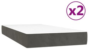 vidaXL Κρεβάτι Boxspring με Στρώμα Σκούρο Γκρι 200x200 εκ. Βελούδινο