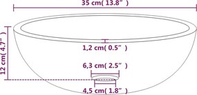 vidaXL Νιπτήρας Διάφανος 35 x 12 εκ. από Ψημένο Γυαλί