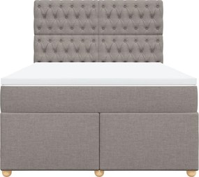 vidaXL Κρεβάτι Boxspring με Στρώμα Taupe 140x200 εκ. Υφασμάτινο