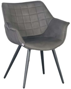 Πολυθρόνα 617-121-080 62x65x82cm Grey Metal, Fabric