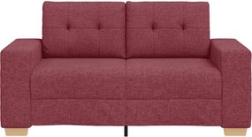 vidaXL Καναπές Διθέσιος Κόκκινος 160 x 77 x 82 εκ. Ύφασμα