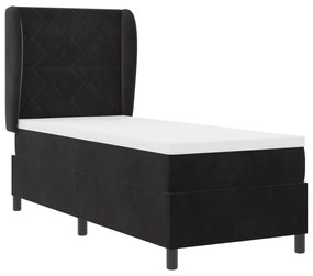 vidaXL Κρεβάτι Box Spring με Στρώμα Μαύρο 80x200 εκ. Βελούδο