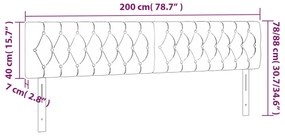 vidaXL Κεφαλάρι Κρεβατιού LED Μαύρο 200x7x78/88 εκ. Υφασμάτινο