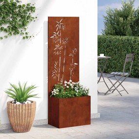 vidaXL Οθόνη Ιδιωτικότητας Κήπου Floral Σκ rusty 50 x 150 cm