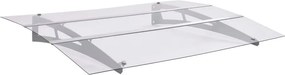 vidaXL Στέγαστρο Πόρτας Ασημί / Διαφανές 150 x 90 εκ. Πολυανθρακικό