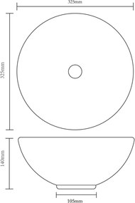 vidaXL Νιπτήρας Χρυσός 32,5 x 14 εκ. Κεραμικός