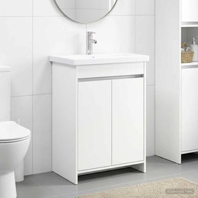 vidaXL Σετ Επίπλων Μπάνιου Λευκό 81 x 40 x 84,5 εκ Επεξεργασμένο Ξύλο