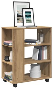 vidaXL Ντουλάπι Τροχήλατο Αρτισιανή Δρυς 60x35x75 εκ. Επεξεργ. Ξύλο