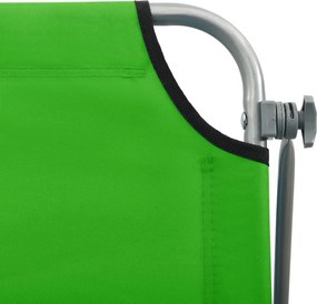 vidaXL Ξαπλώστρα Πράσινη Ατσάλινη με Σκίαστρο