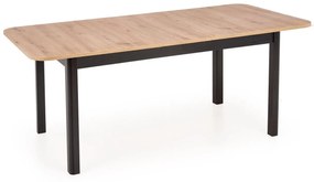 Τραπέζι Houston 1367, Artisan βελανιδιά, Μαύρο, 78x90x160cm, 47 kg, Επιμήκυνση, Πλαστικοποιημένη μοριοσανίδα, Ινοσανίδες μέσης πυκνότητας | Epipla1.gr