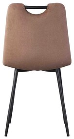 Καρέκλα 003 Fylliana με Μεταλλικά πόδια και Ύφασμα Βελούδο Καφέ 44x54x85 εκ. 4αδα 44x54x85 εκ.