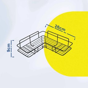 Μεταλλικό Γωνιακό Ράφι 26x26x9cm Άσπρο ή Μαύρο - Μαύρο