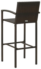 vidaXL Έπιπλα Μπαρ Εξ. Χώρου με Μπράτσα Σετ 5 τεμ. Καφέ Συνθ. Ρατάν