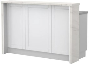 Πάγκος νησίδας Tahoma-Μήκος: 150 εκ.-Λευκό ματ-White Marble