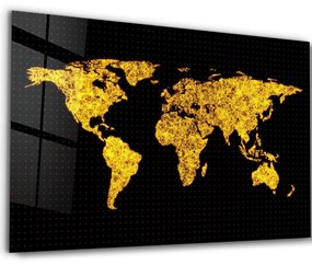 Πίνακας Γυάλινος 672BRS2426 110x70cm Black-Yellow Wallity Οριζόντιοι Glass