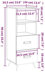 Ντουλάπι Καπνιστή Δρυς 34,5 x 34 x 90 εκ. Επεξεργασμένο Ξύλο - Καφέ