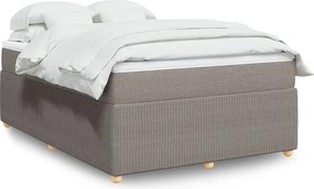 vidaXL Κρεβάτι Boxspring με Στρώμα Taupe 140x200 εκ. Υφασμάτινο