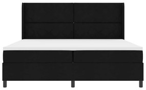 vidaXL Κρεβάτι με ελατήρια με στρώμα Μαύρο 200 x 200 cm ύφασμα