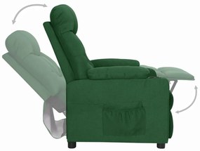 vidaXL Πολυθρόνα με Ανύψωση Σκούρο Πράσινη Υφασμάτινη