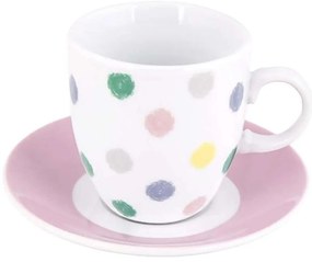 Φλυτζάνια Καφέ Με Πιατάκια Polka Dots (Σετ 6Τμχ) BBDG082070 90ml Multi Max Home Πορσελάνη
