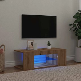 vidaXL Έπιπλο Τηλεόρασης με LED Αρτισιανή Δρυς 90x39x30 εκ Επεξ.Ξύλο