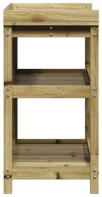 Τραπέζι Κηπουρικής με Ράφια 82,5x45x86,5 εκ. Εμποτ. Ξύλο Πεύκου - Καφέ