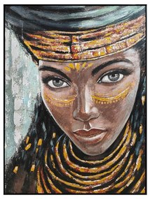 Πίνακας σε Καμβά "Woman Face" FL2682 Fylliana Καφέ 90x3x120 εκ. 90x3x120 εκ.
