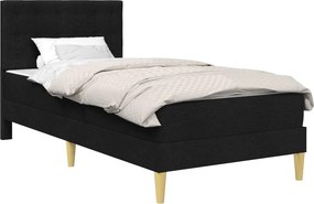 vidaXL Σκελετός κρεβατιού με στρώμα Μαύρο 100 x 200 cm Ύφασμα