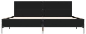 vidaXL Πλαίσιο Κρεβατιού Μαύρο 180 x 200 εκ. Επεξ. Ξύλο &amp; Μέταλλο