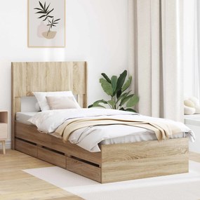 vidaXL Καλάθι με αποθήκη και κεφαλάρι Sonoma Δρυς 75 x 190 cm