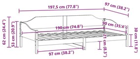 Σκελετός Κρεβ. Χωρίς Στρώμα Λευκό 90x190 εκ Μασίφ Πεύκο - Λευκό