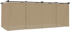 vidaXL Κιόσκι με Κουρτίνες Taupe 6x3 μ. Ατσάλινο