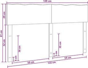 vidaXL Κεφαλάρι με φυσική άκρη ROSTOCK Λευκό 135 εκ.