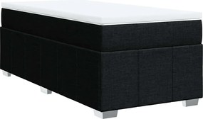 vidaXL Κρεβάτι Boxspring με Στρώμα Μαύρο 100 x 200 εκ. Υφασμάτινο