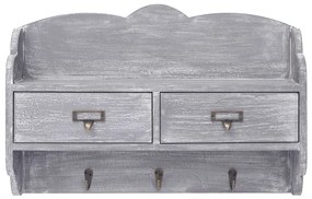 vidaXL Κρεμάστρα Τοίχου Γκρι 50 x 10 x 34 εκ. Ξύλινη
