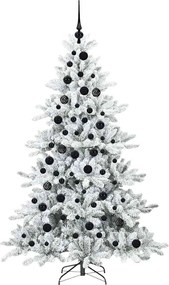 vidaXL Τεχνητό Χριστουγεννιάτικο Δέντρο με Άξονα με βάση Λευκό 180 cm