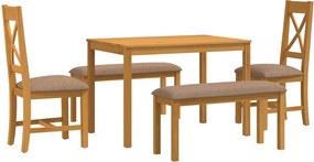 vidaXL Σετ τραπεζαρίας TIEL 5 τμχ. Γκρι 110 x 75 x 75 cm