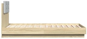vidaXL Πλαίσιο Κρεβατιού με Κεφαλάρι Sonoma Δρυς 90x190 εκ. Επεξ. Ξύλο