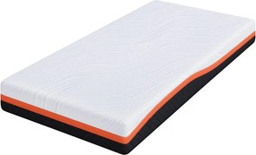 vidaXL Στρώμα Λευκό και Μαύρο 90 x 190 cm Ζακάρ ύφασμα
