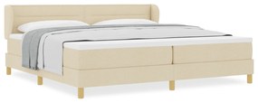 vidaXL Κρεβάτι Box Spring με Στρώμα Κρεμ 200x200 εκ Υφάσμα