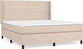 vidaXL Κρεβάτι Boxspring με Στρώμα Καπουτσίνο 160x200εκ.από Συνθ.Δέρμα