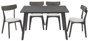 Tραπεζαρία Benson - Toto pakoworld σετ 5τμχ rustic grey - ύφασμα γκρι 120x75x75εκ