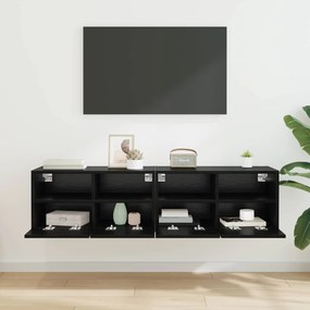 vidaXL Βάσεις τηλεόρασης 2 pcs Μαύρη Οξυά Επεξεργασμένο Ξύλο