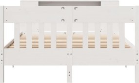vidaXL Κρεβάτι Βιβλιοθήκη Χωρίς Στρώμα 140x200 εκ Μασίφ Ξύλο Πεύκο